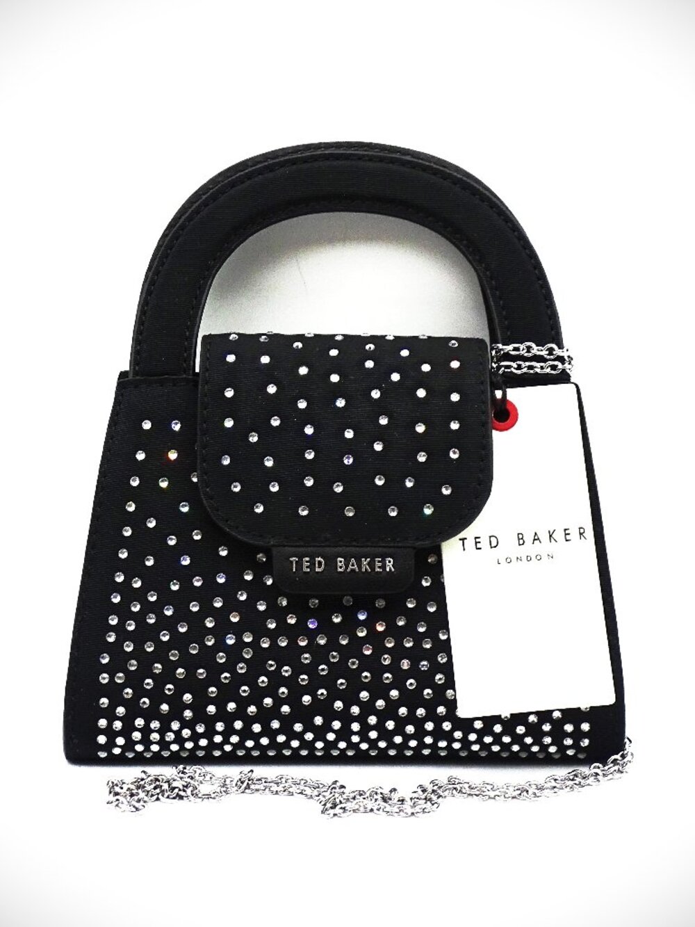TED BAKER LONDON Crystal Accented Top Handle Black Mini Bag Crossbody